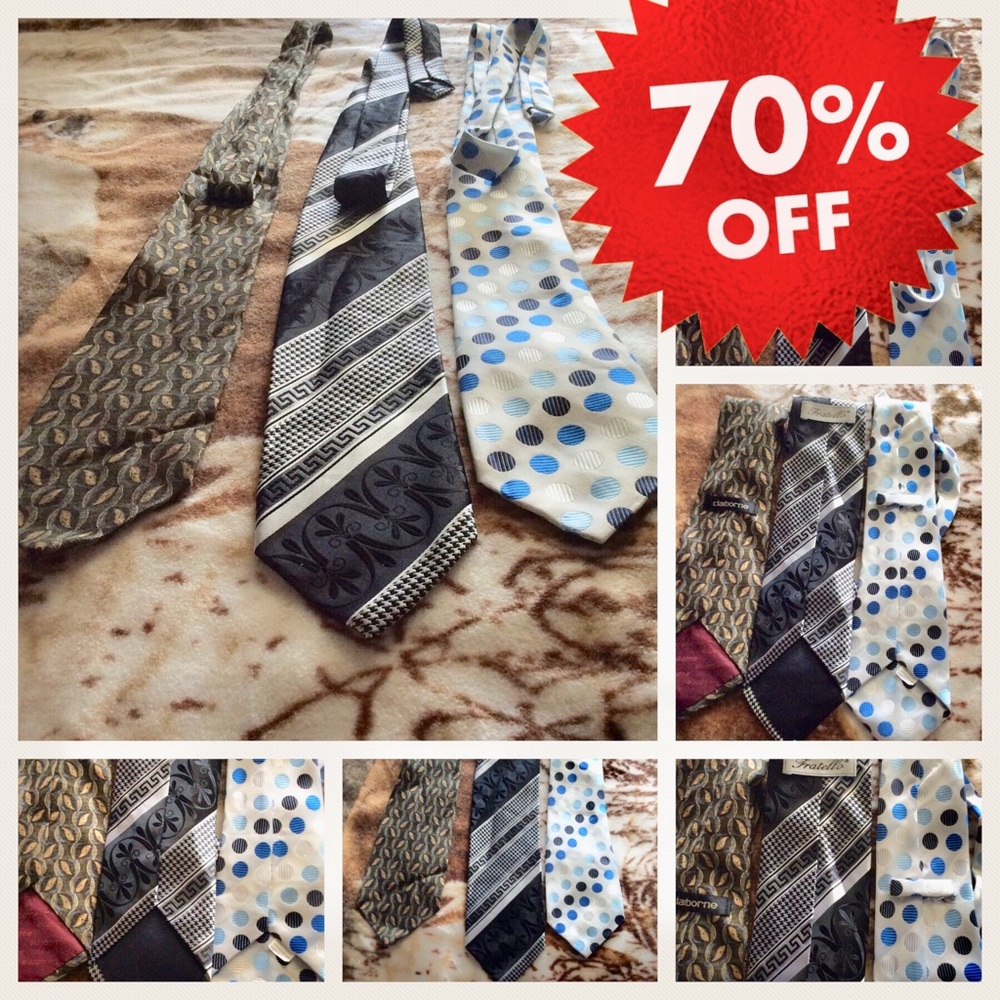 3nice mans Ties polkadots silverblack swampgreen